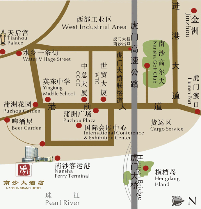 Nansha Grand Hotel Guangzhou Location